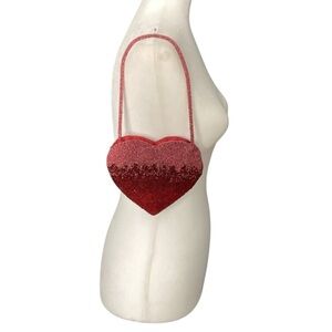 Red Heart-Shaped Sequin Bag